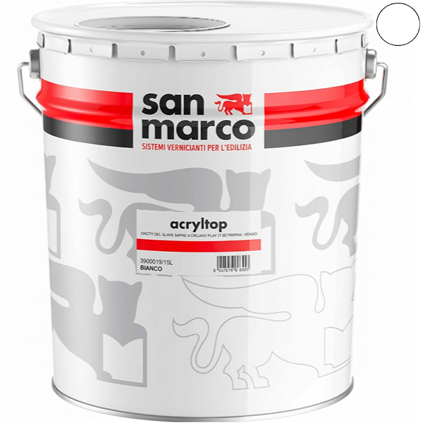 SAN Marco Acryltop Bianco LT 5 Idropittura Superlavabile Esterno/INTERNO - SAN MARCO